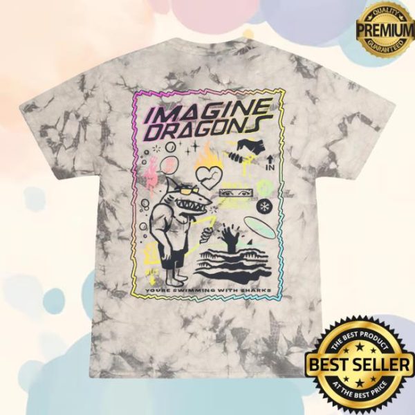 Imagine Dragons Music Store Merch Sharks Tie Dye Tee