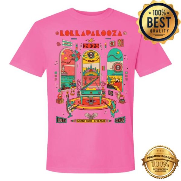 Lollapalooza Store Merch 2025 Poster Lineup Tee