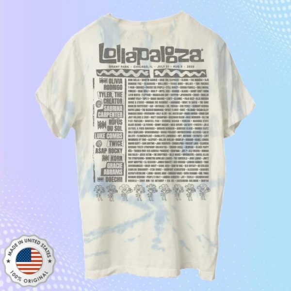 Lollapalooza Store Merch Buddha Lineup Tie-Dye Tee