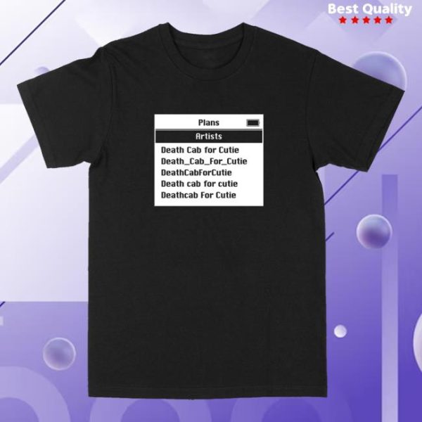 Death Cab For Cutie Merch Store Shop Dcfc Screen T-Shirt-Black