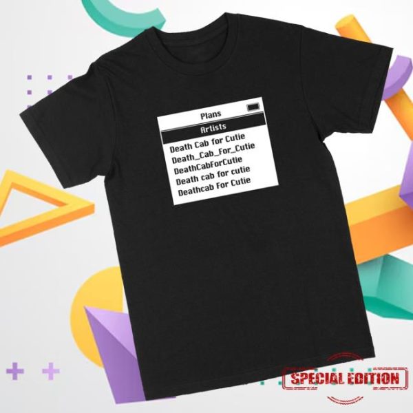 Death Cab For Cutie Merch Store Shop Dcfc Screen T-Shirt-Black