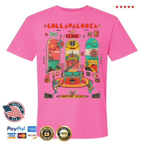 Lollapalooza Merch Store Shop 2025 Poster Lineup Tee