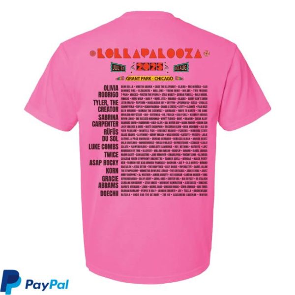 Lollapalooza Merch Store Shop 2025 Poster Lineup Tee