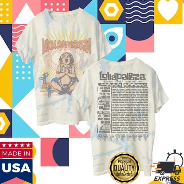 Lollapalooza Merch Store Shop Buddha Lineup Tie-Dye Tee