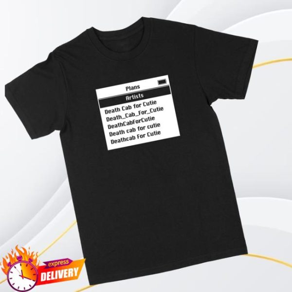Deathcabforcutie Store Merch Dcfc Screen Black T-Shirt