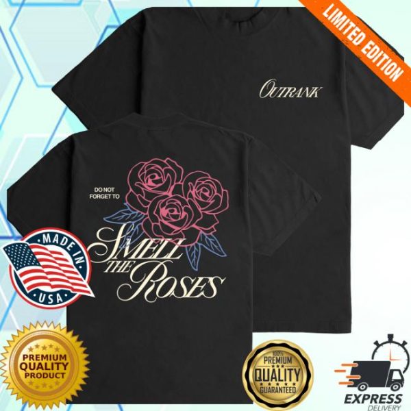 Outrank Brand Store Merch Smell The Roses Ultra Heavyweight T-Shirt
