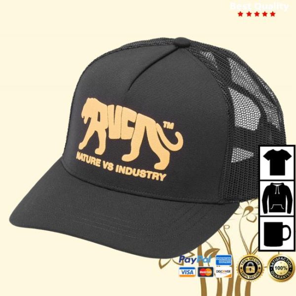 Rvca Store Merch Big Cat Curved Trucker