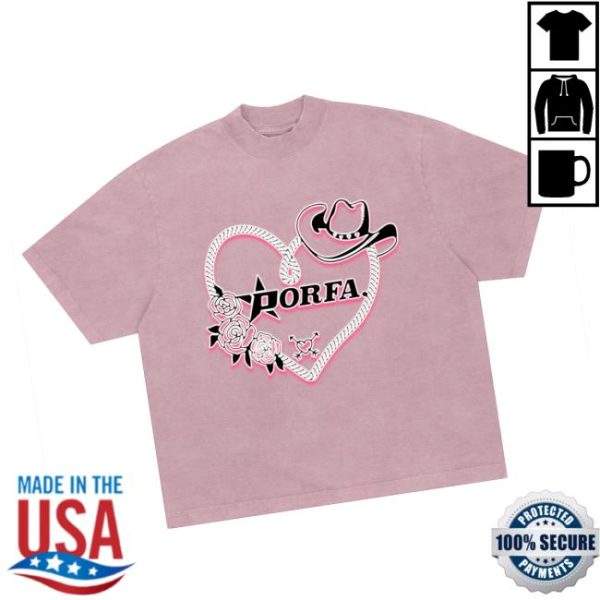 Porfa Por Favor Merch Store Shop Love Lasso Tee – Light Pink