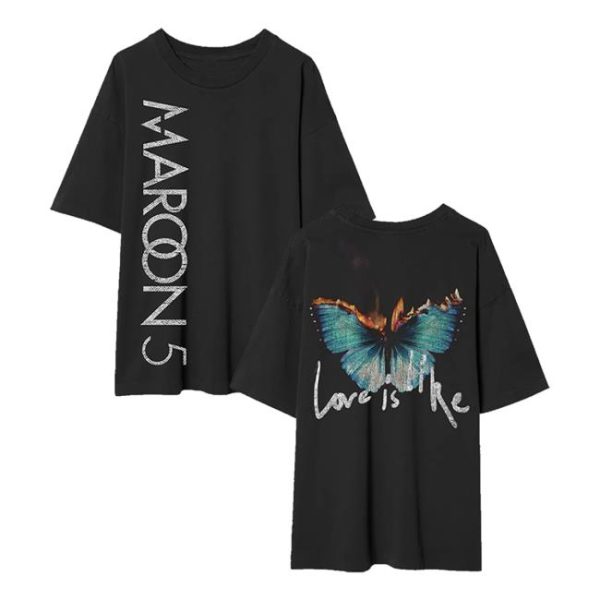 Maroon5 Shop Store Merch Love Is Like Flaming Butterfly Tee