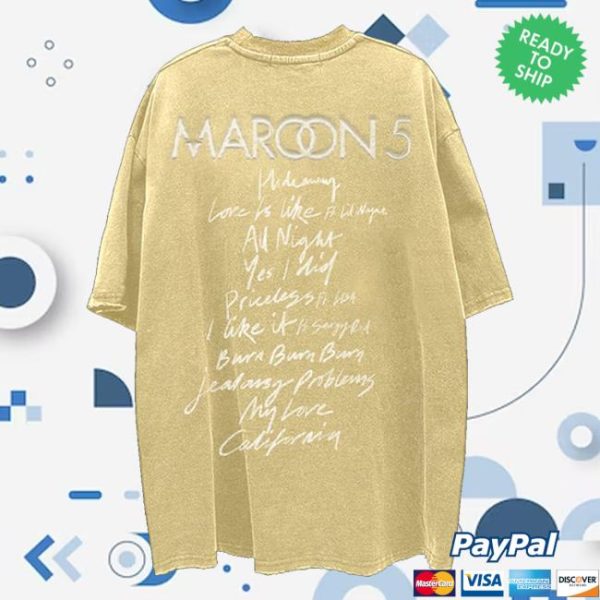 Maroon5 Shop Store Merch Love Is Like Tee Yellow