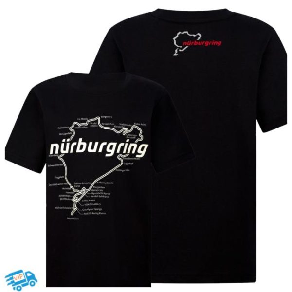 Paddock Legends Store Merch Nürburgring Racetrack Black T-Shirt