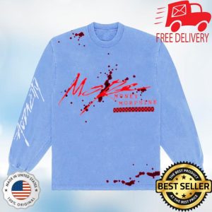 The Audacity World Merch Store Shop Blue Mineral Wash Long Sleeve Blue Puff Ink