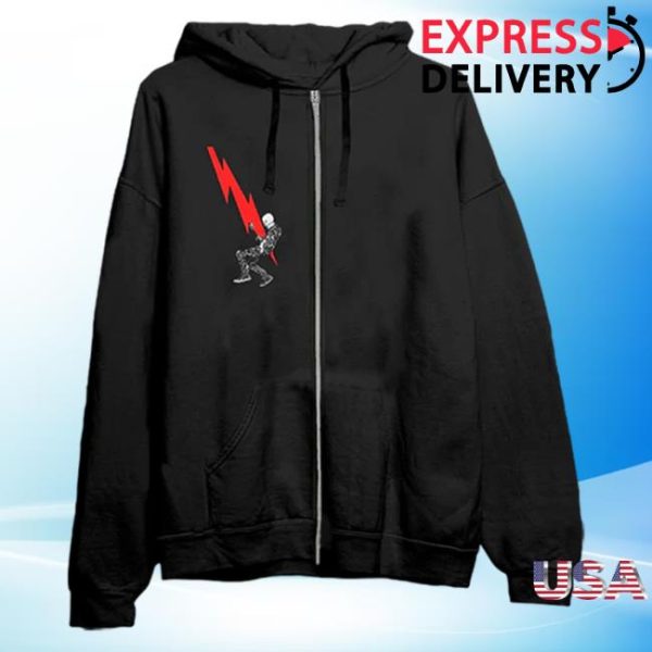 Queens Of The Stone Age Store Merch Lightning Bolt Black Zip Hoodie