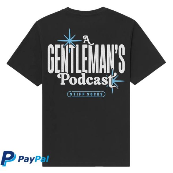 Stiff Socks Merch Store Shop A Gentleman’s Podcast Black Tee