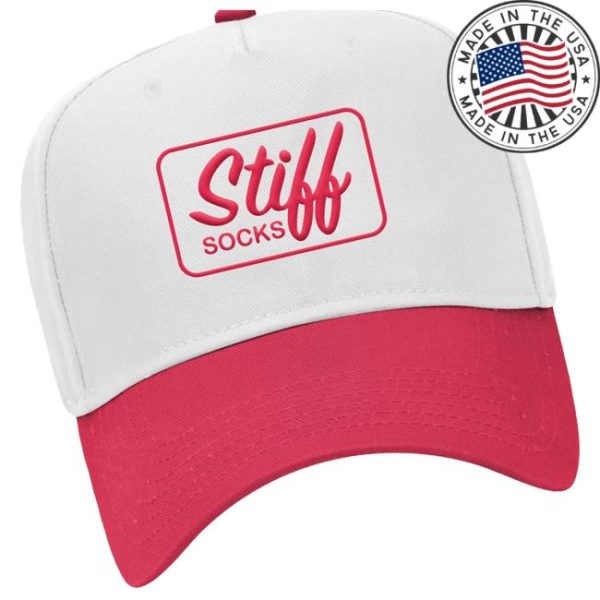 Stiff Socks Merch Store Shop Essentials Red White 5 Panel Baseball Hat