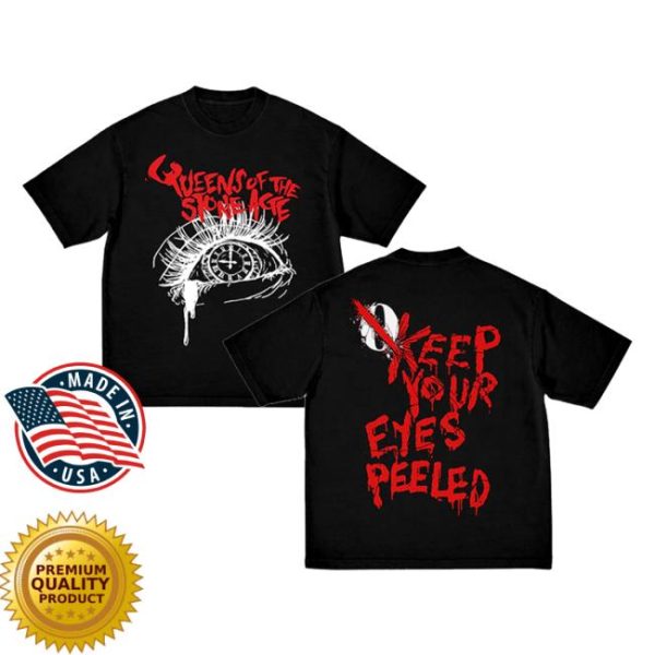 Qotsa Queens Of The Stone Age Official Store Merch Keep Your Eyes Peeled Black T-Shirt