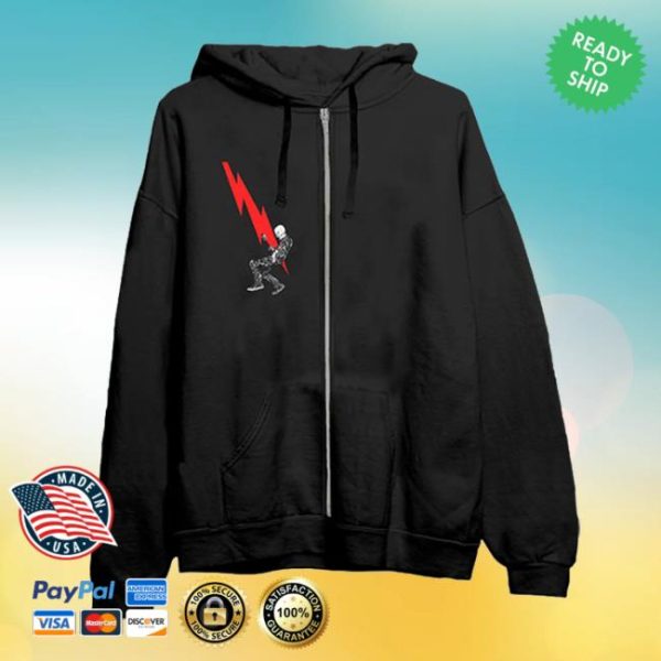 Qotsa Queens Of The Stone Age Official Store Merch Lightning Bolt Black Zip Hoodie