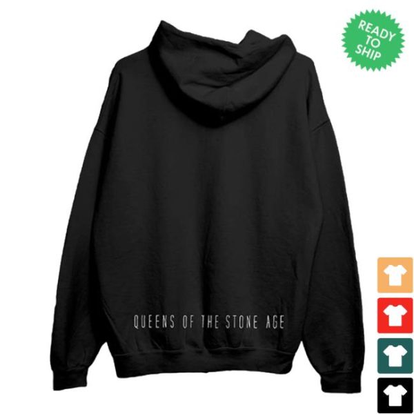 Qotsa Queens Of The Stone Age Official Store Merch Lightning Bolt Black Zip Hoodie