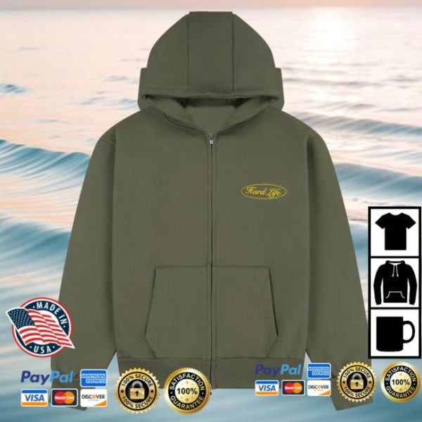 Hard Life Merch Store Shop Green Dancing Ogre Zip Hoodie