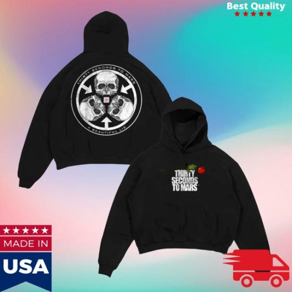 Thirty Seconds To Mars Store Merch A Beautiful Lie 20Th Anniversary Rose Hoodie