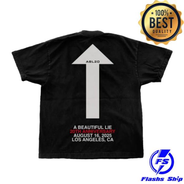 Thirty Seconds To Mars Store Merch A Beautiful Lie 20Th Anniversary Triad Skull Tee