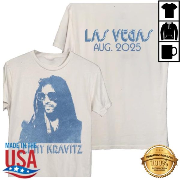 Lenny Kravitz Store Merch Blue Portrait Las Vegas Tee