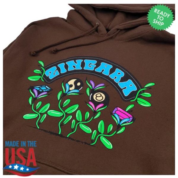 Zingara Official Store Merch Shop Garden Hoodie Brown