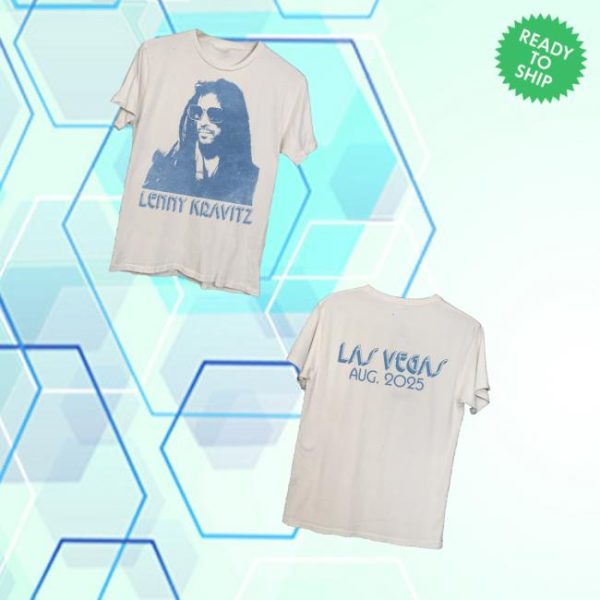 Lenny Kravitz Merch Store Blue Portrait Las Vegas Tee