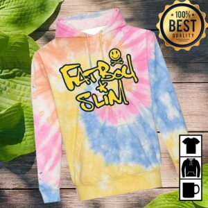 Fatboy Slim Store Merch Rainbow ‘Tie Dye Logo’ Tie Dye Hooded Sweatshirt