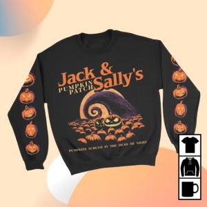 Lostbrostradingco Store Merch Jack And Sally’s Pumpkin Patch Sweatshirt