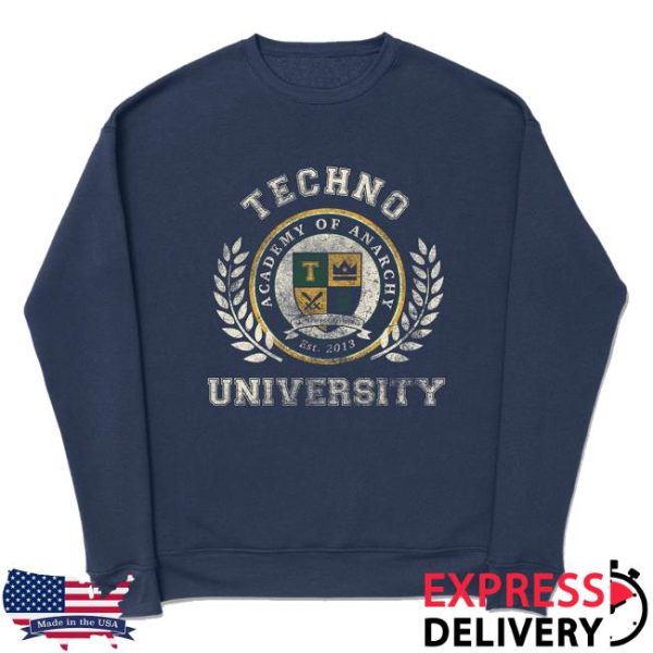 Technoblade Merch Store Shop Techno University Crewneck Sweatshirt Navy