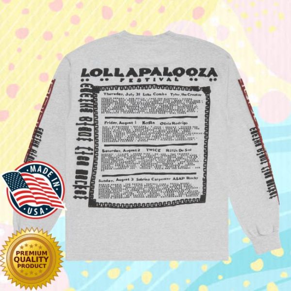 Lollapalooza Merch Store Shop Lollapalooza X Cactus Plant Flea Market Long Sleeve Lineup Tee