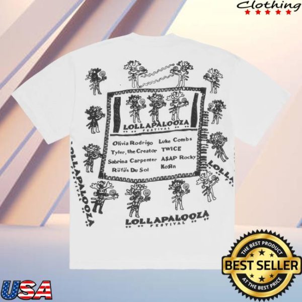 Lollapalooza Merch Store Shop Lollapalooza X Cactus Plant Flea Market White Lineup Tee