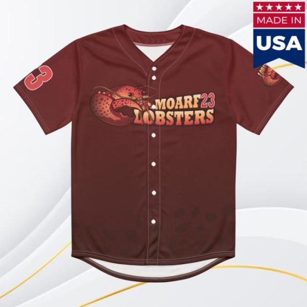 Grandpoobear Store Merch Moarf23 Lobsters Baseball Jersey