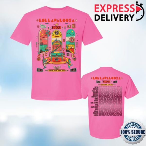 Lollapalooza Merch Store Shop 2025 Poster Lineup Tee