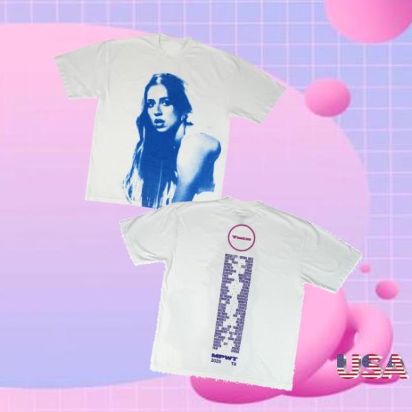 Vanbase Merch Store Shop Tate Mcrae White Blue Photo T-Shirt