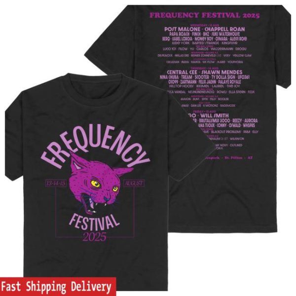 Bravado Store Merch Frequency Festival Festival Cat Line-Up 2025 Shirt