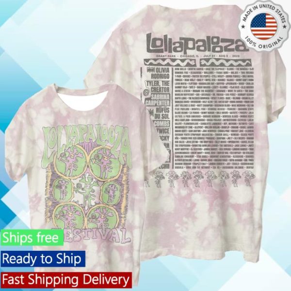 Lollapalooza Store Merch Lolla Lady Lineup Tee