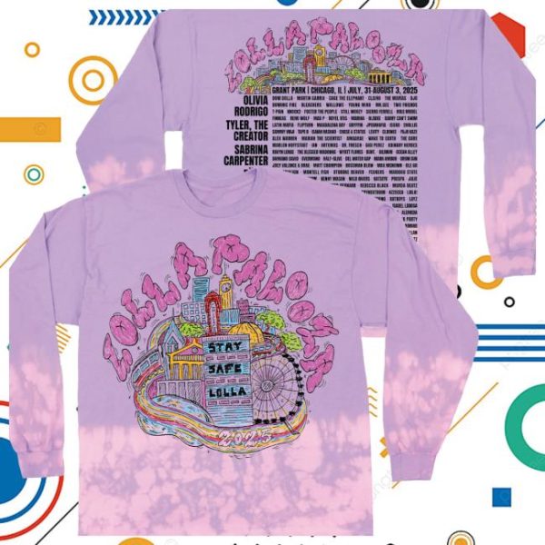 Lollapalooza Store Merch Skyline Lineup Long Sleeve Tee