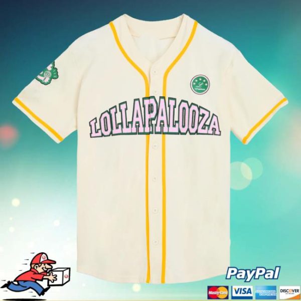 Lollapalooza Store Merch 2025 Lolla Baseball Jersey