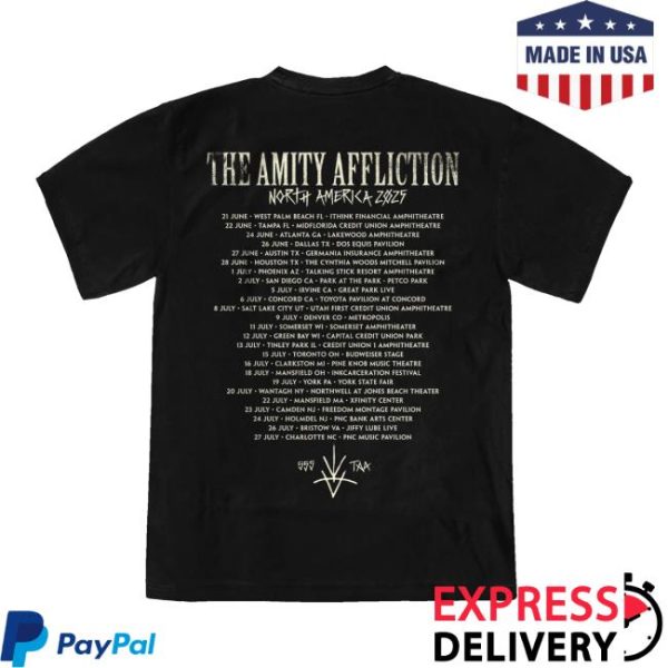 The Amity Affliction Store Merch Rune Black T-Shirt