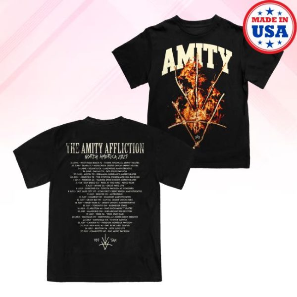 The Amity Affliction Store Merch Rune Black T-Shirt