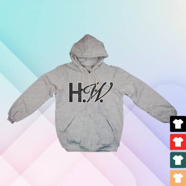 Hayley Williams Merch Store Shop Hw Chenille Patch Zip Up Heather Grey Hoodie