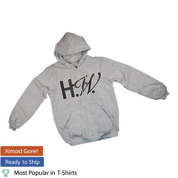 Hayley Williams Merch Store Shop Hw Chenille Patch Zip Up Heather Grey Hoodie