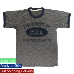 Hayley Williams Merch Store Shop Property Of Ms. Williams Heather Grey Navy Ringer Tee