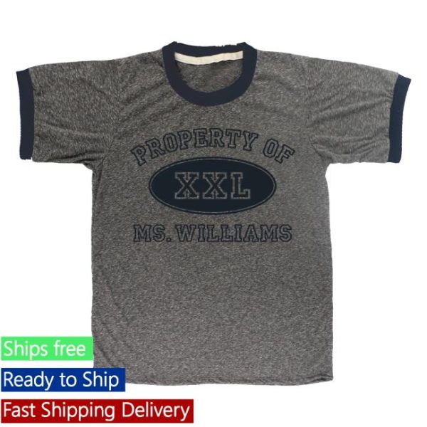 Hayley Williams Merch Store Shop Property Of Ms. Williams Heather Grey Navy Ringer Tee