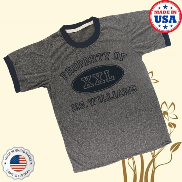 Hayley Williams Merch Store Shop Property Of Ms. Williams Heather Grey Navy Ringer Tee