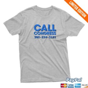 Crooked Media Merch Store Shop Call Now Call Congress Grey Unisex T-Shirt