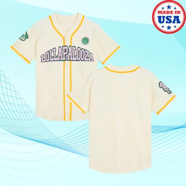 Lollapalooza Merch Store Shop 2025 Lolla Baseball Jersey