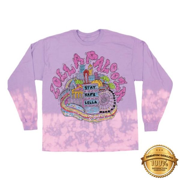 Lollapalooza Merch Store Shop Skyline Lineup Long Sleeve Tee
